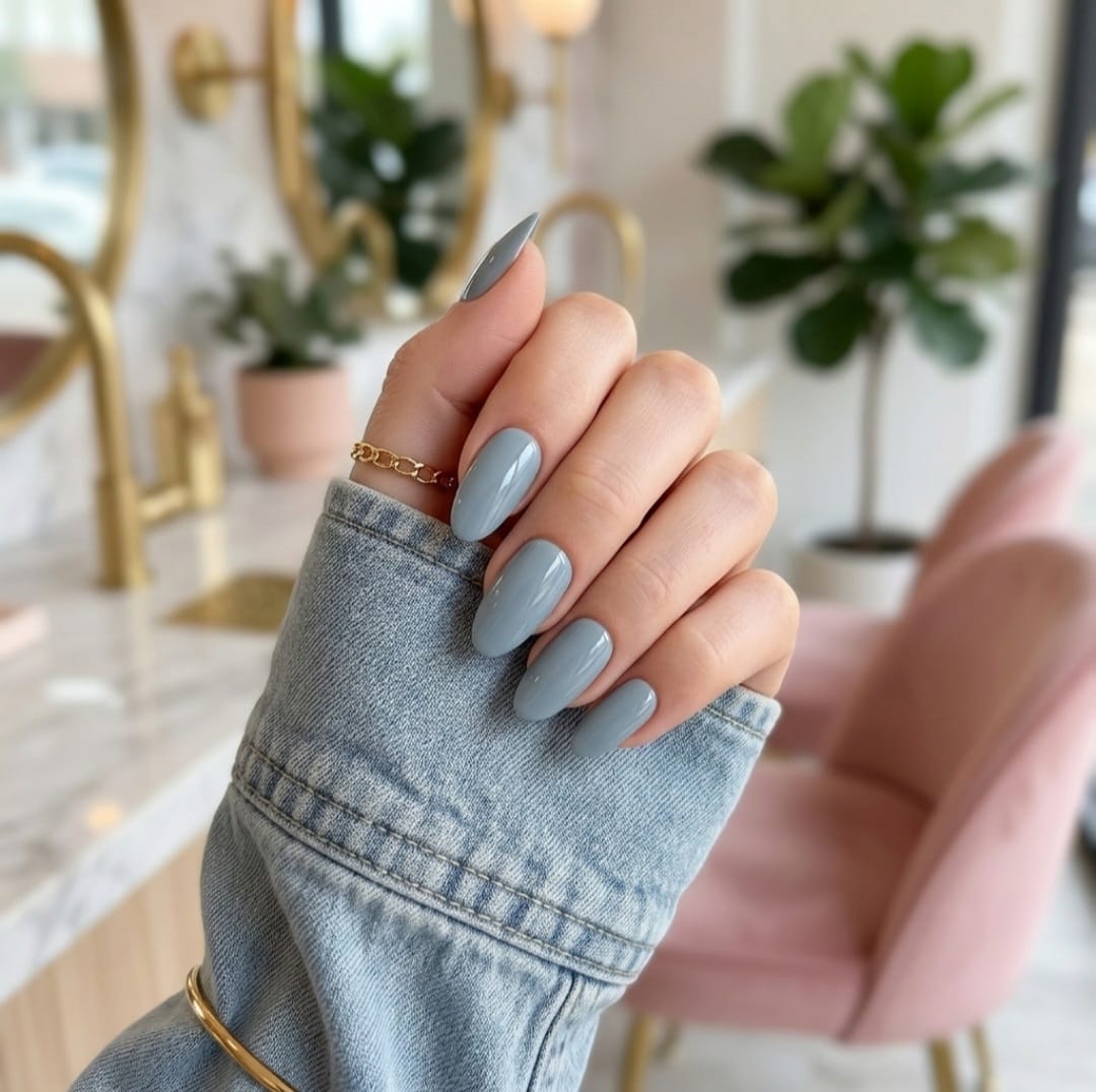 image Press-On Nails "Sidney" – Forme Rond M Tany Mena